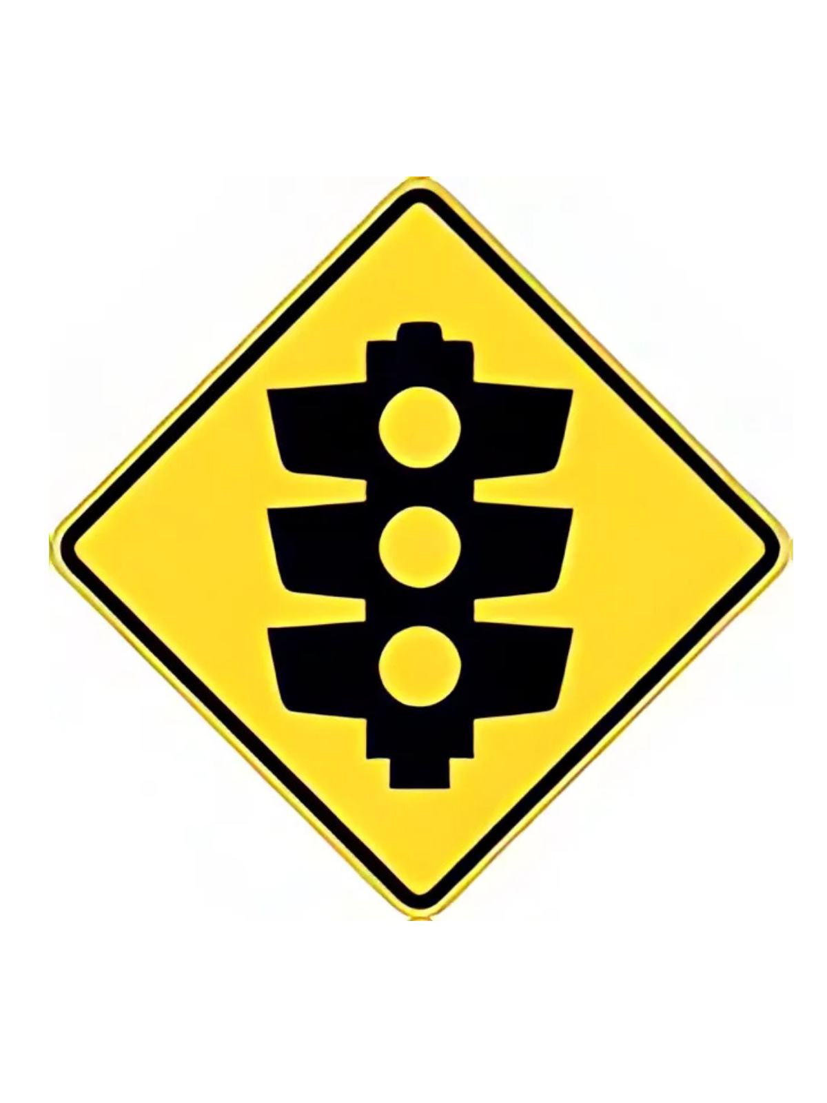 W3-3-1B   Traffic Lights Symbolic  750 X 750 WARNING SIGN