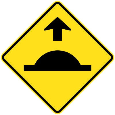 W3-4A Road (Speed) Hump Ahead (symbol) 600x600mm WARNING SIGN