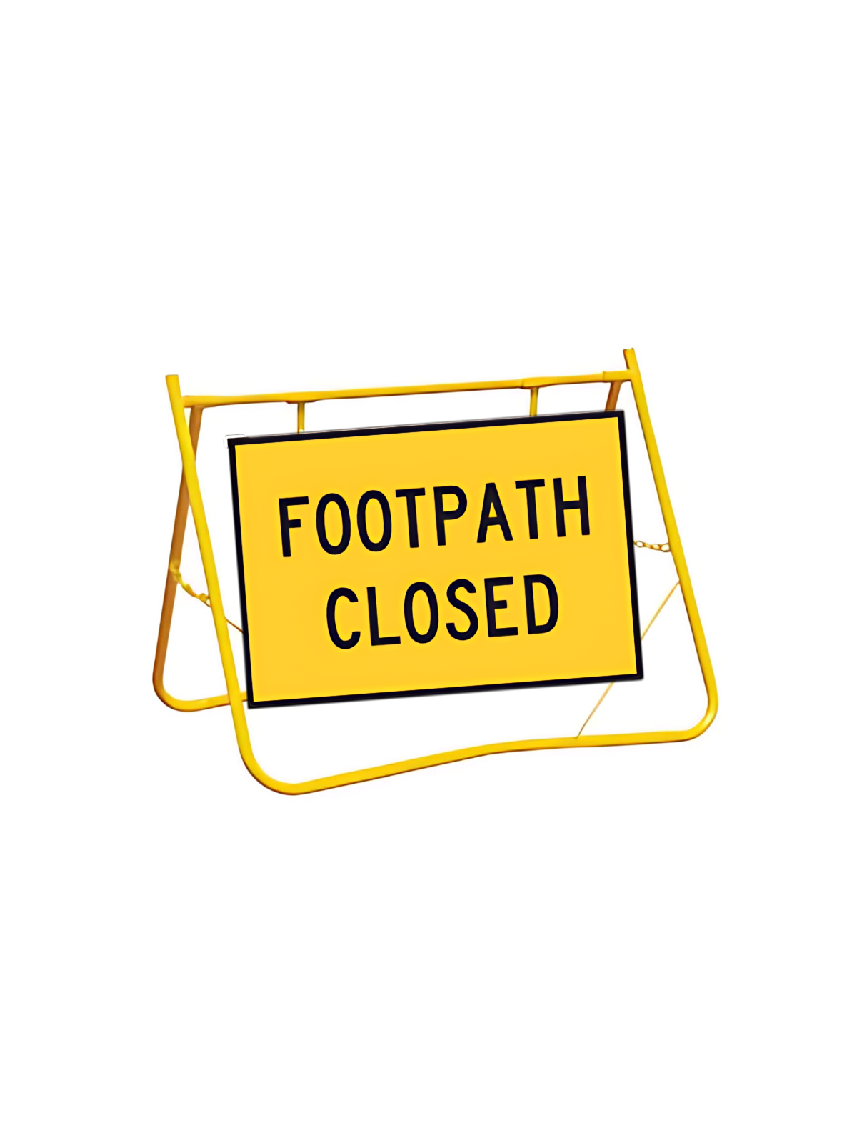 Footpath Closed Sign | 900x600 with Swing Stand Low Clearance (T8-4A9X6SsLOW)