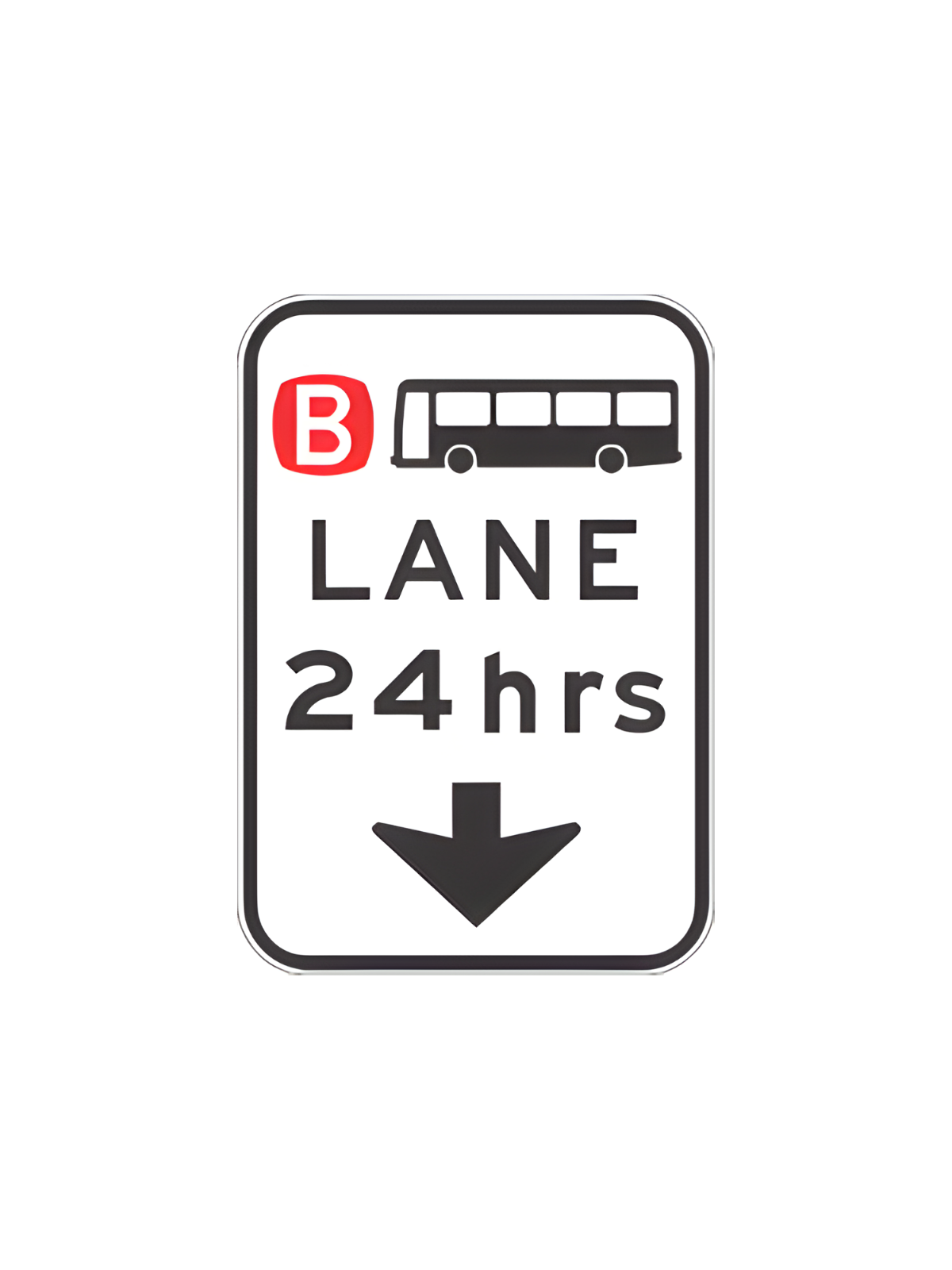 R7-1-1-6 BUS LANE (SYMBOL)  24HRS | 750mm x810mm with Stiffening
