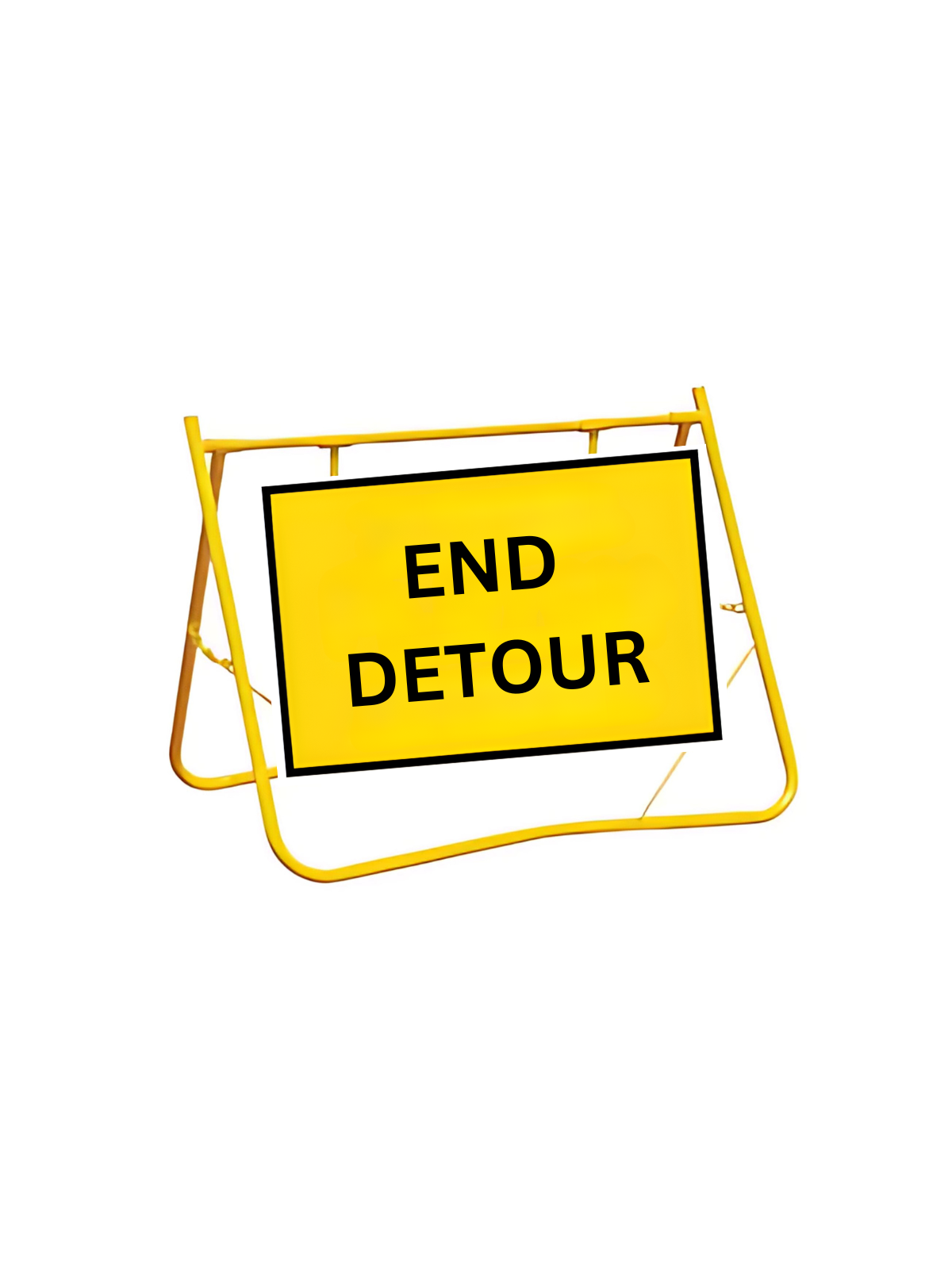 End Detour Sign 900x600 with Swing Stand Low Clearance (T2-23MODA9X6SsLOW)