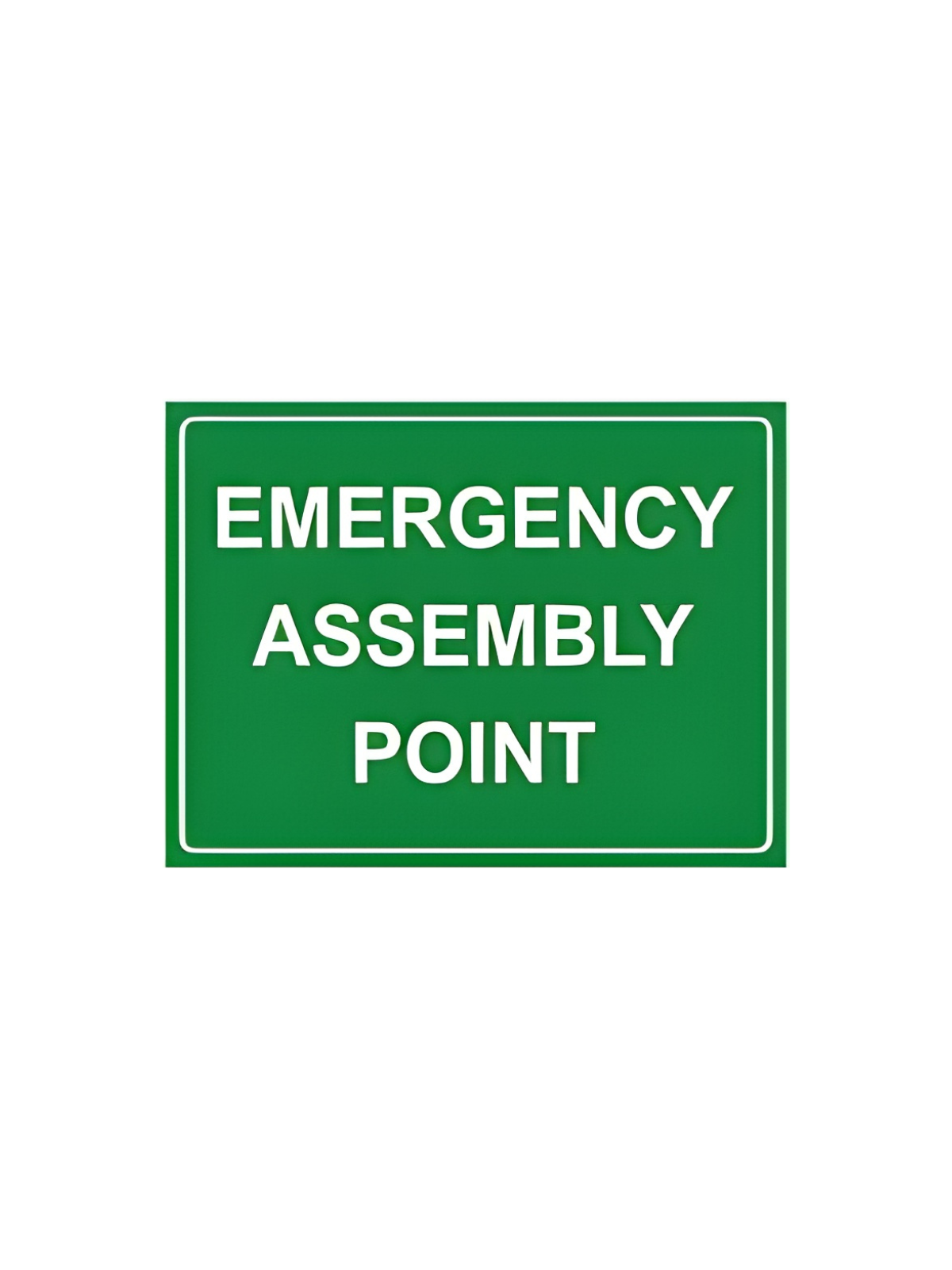 EMERGENCY ASSEMBLY POINT 600mm x 450mm poly · Traffic Control Products