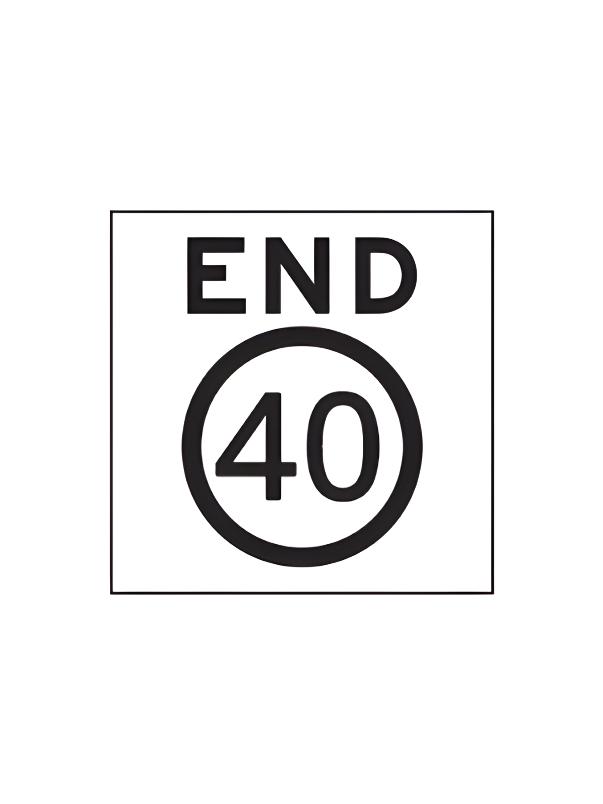 END  40 ( SPEED)  600x600mm Corflute MMS Sign Reflective