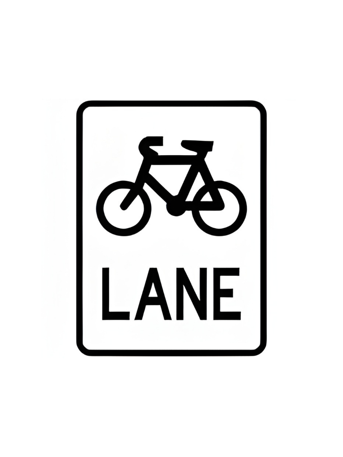 R7-1-4C BICYCLE LANE (SYMBOLIC) 600 X 800 SIGN ONLY