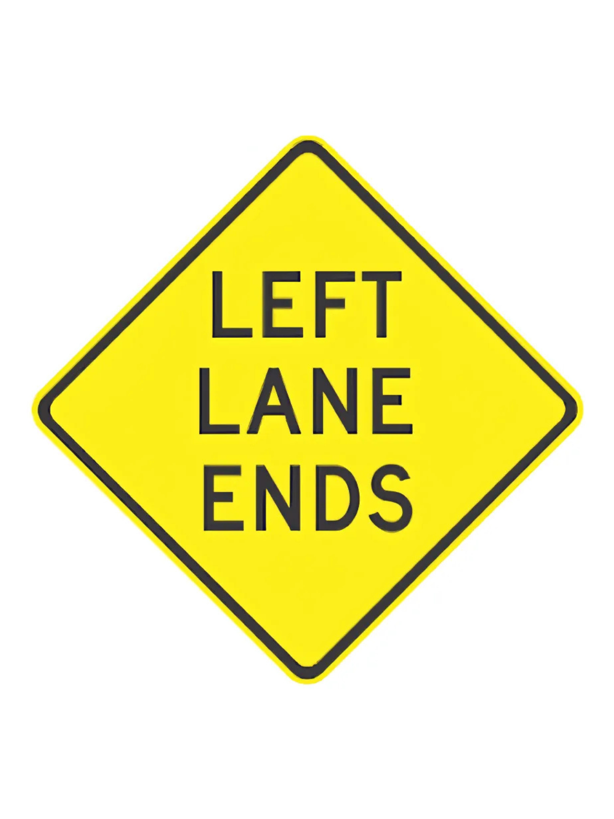 W4-9BL Left Lane Ends | 750mm x 750mm WARNING SIGN