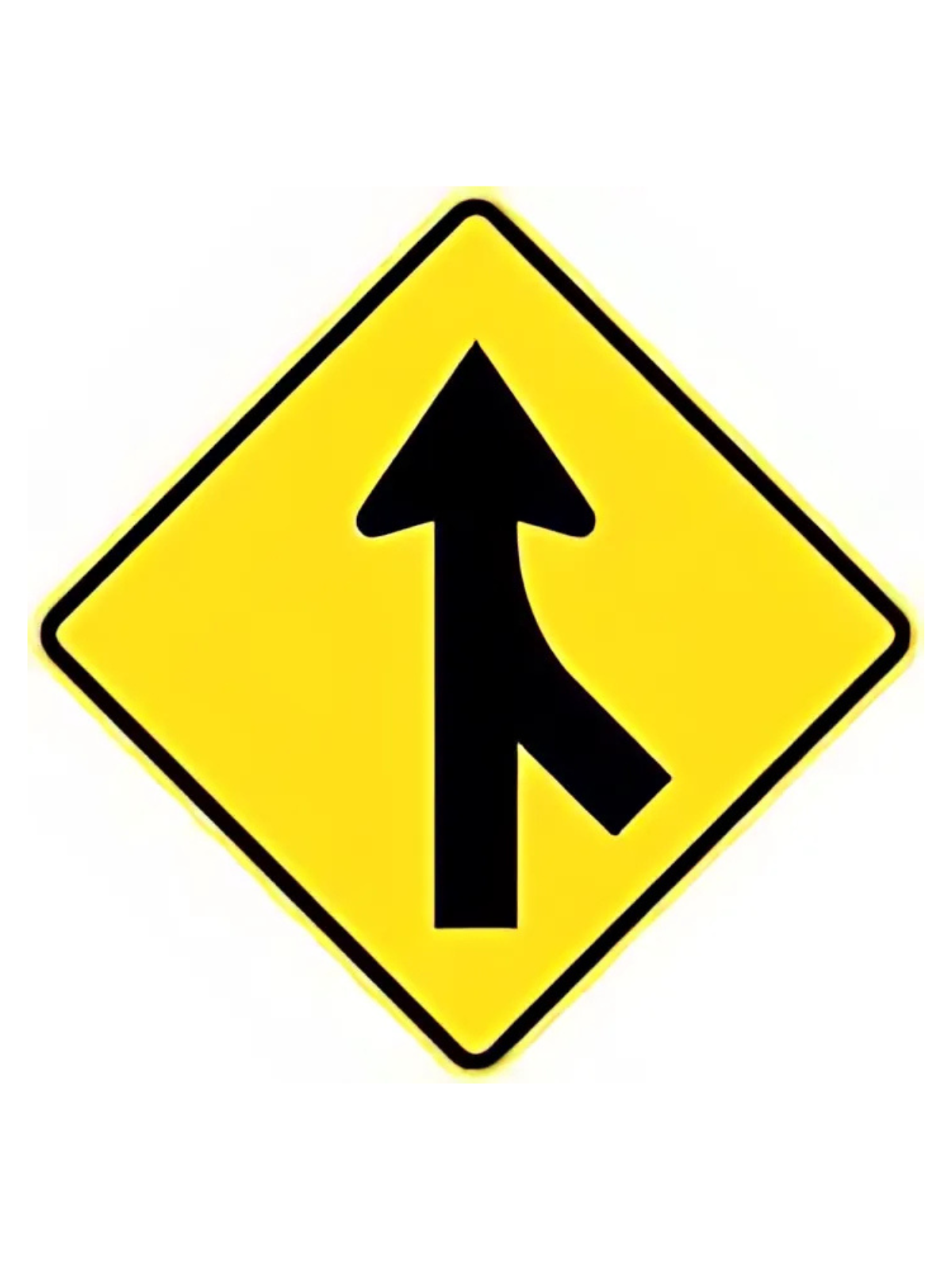 W5-34AR | Merging Traffic (Right Symbolic) 600mm x 600mm WARNING SIGN