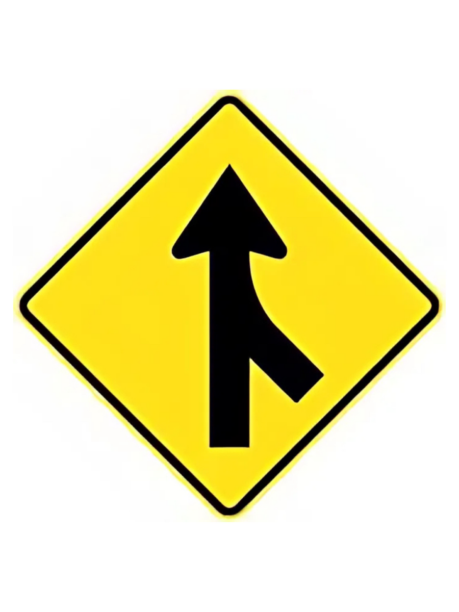 W5-34AR | Merging Traffic (Right Symbolic) 600mm x 600mm WARNING SIGN