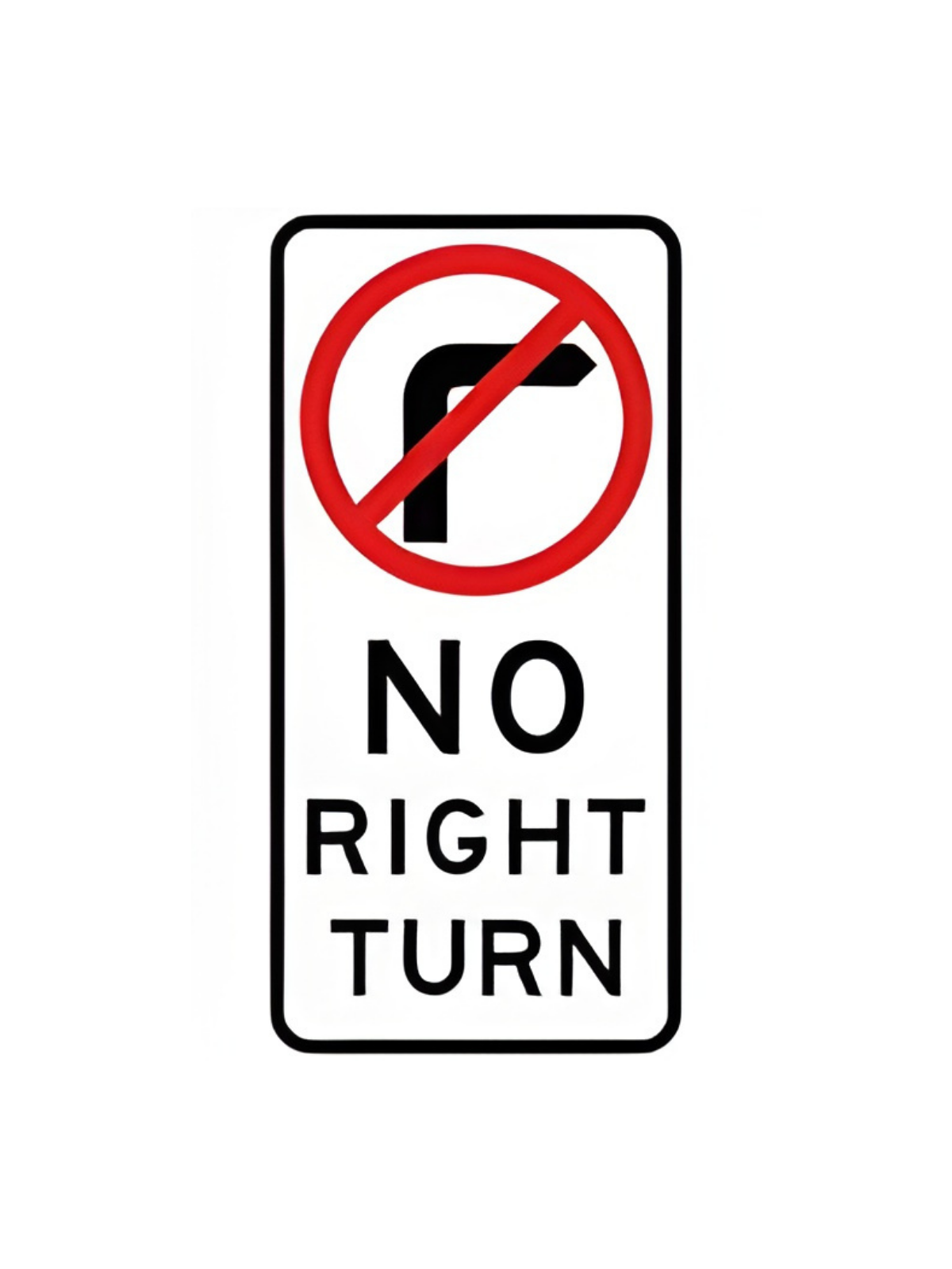 No Right Turn (R2-6AR) 450x900mm