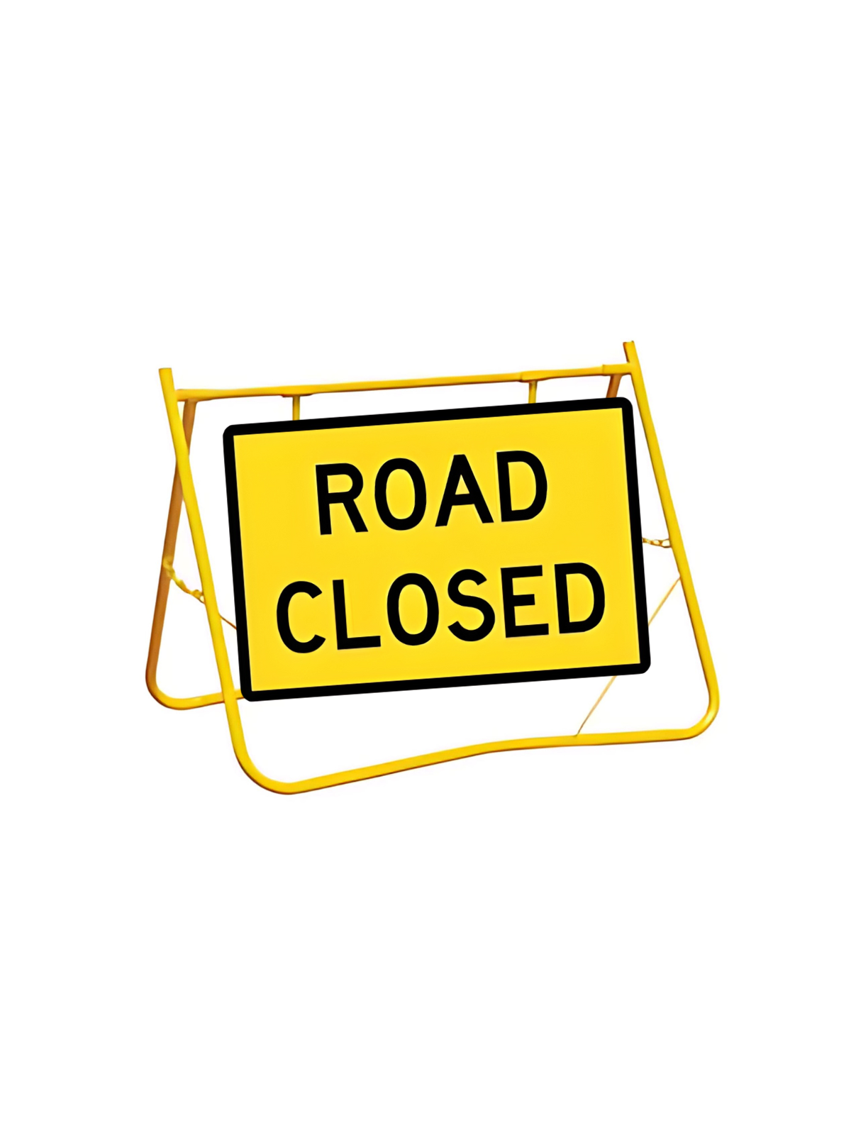 Road Closed Ahead Sign 900x600 with Swing Stand Low Clearance (T2-4MODA9x6SsLOW)