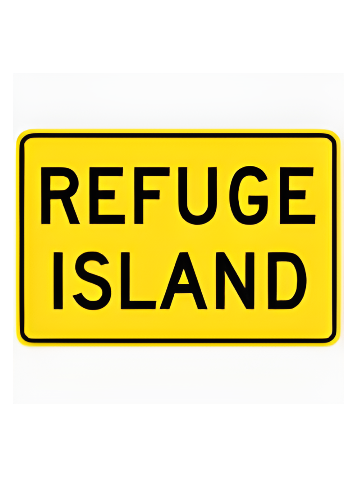 Refuge Island 600x400 (W8-25A1100) Fluro Green