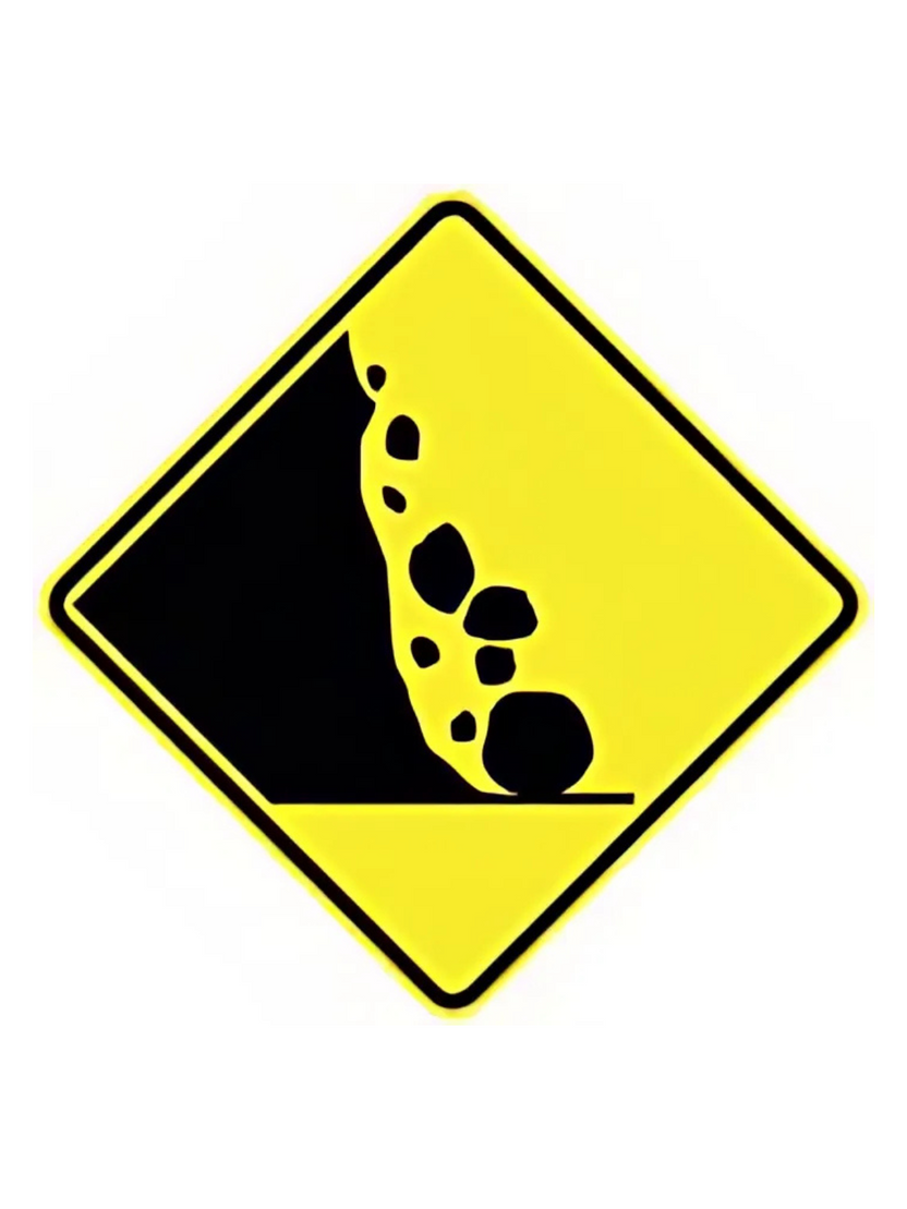 Mutcd Fallen Rocks W5-42A(L) Fallen Rocks (Left Symbolic) 600mm x 600mm – Traffic Control ...