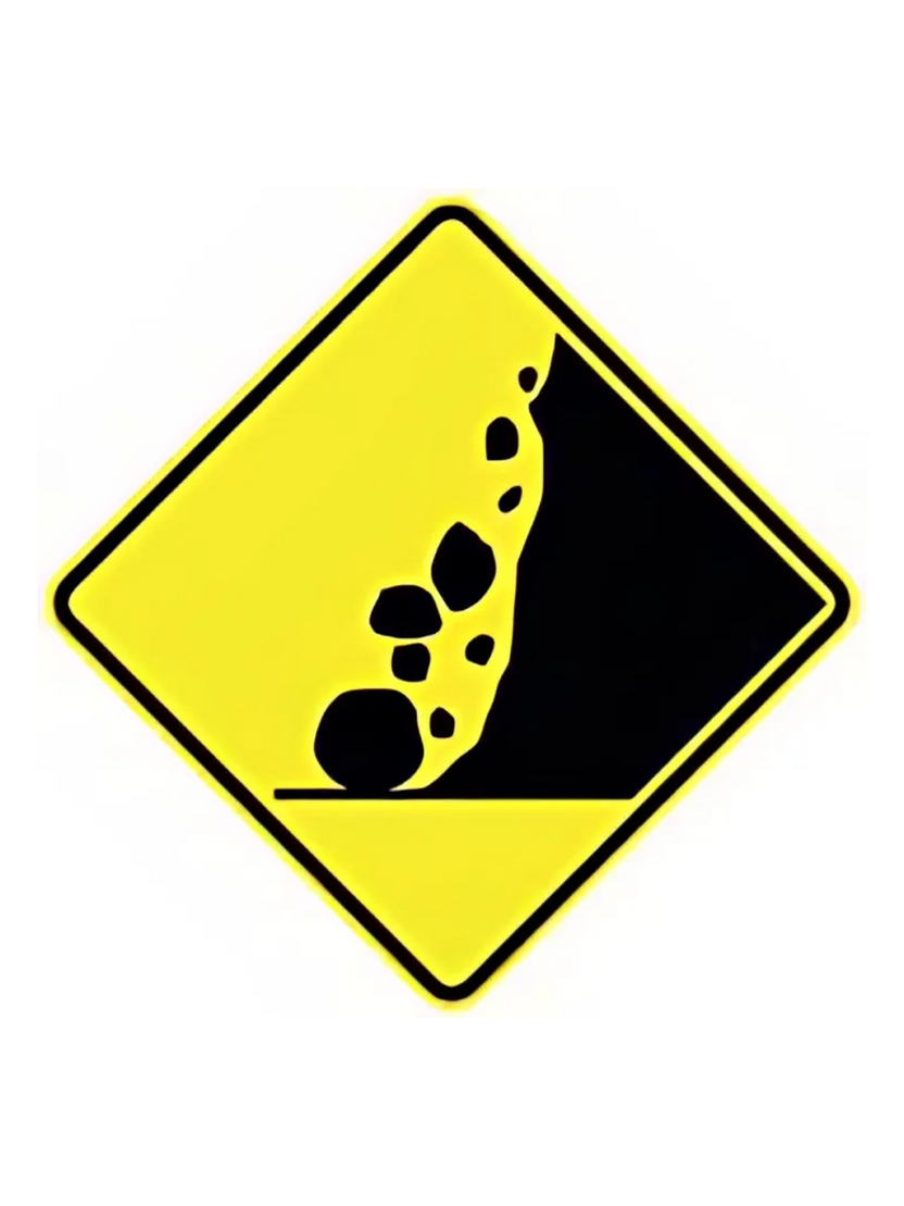 W5-42A(R) Fallen Rocks (Right Symbolic) 600mm x 600mm – Traffic Control ...