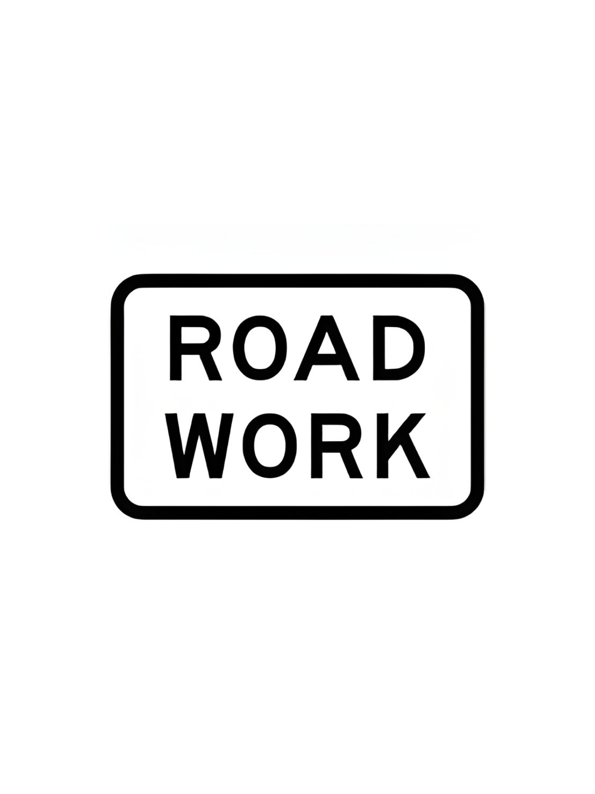 R4-3A |ROAD WORK | 450 x 300mm White Refl