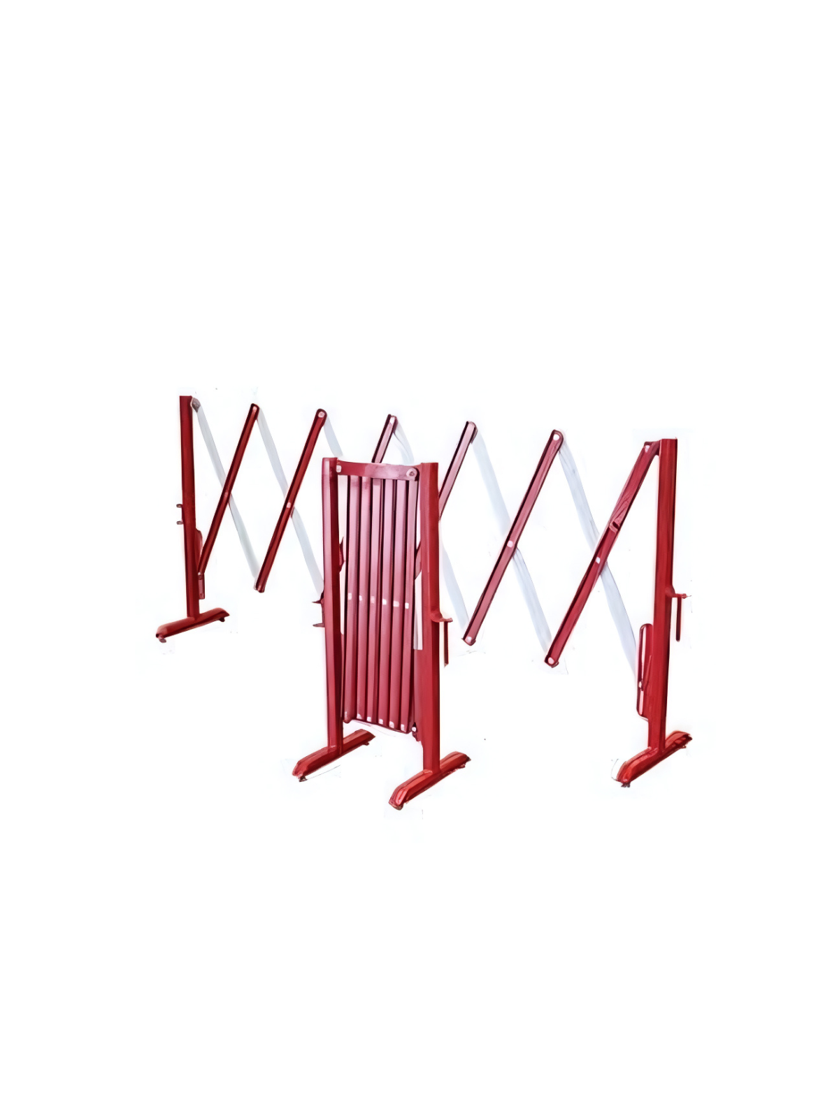 4M Heavy Duty Steel Expanding Barriers - Red/White