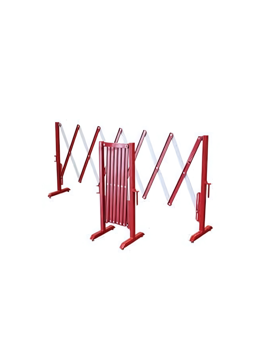 4M Heavy Duty Steel Expanding Barriers - Red/White