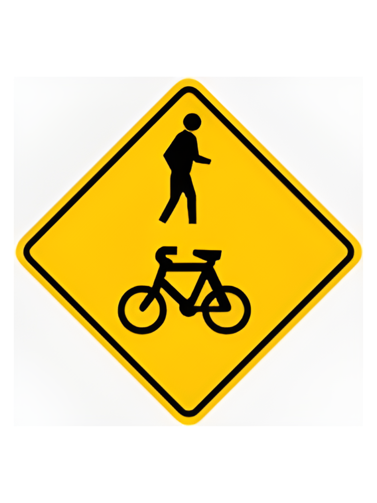 W6-9A Bicycle / Pedestrian warning (symbolic) WARNING SIGN