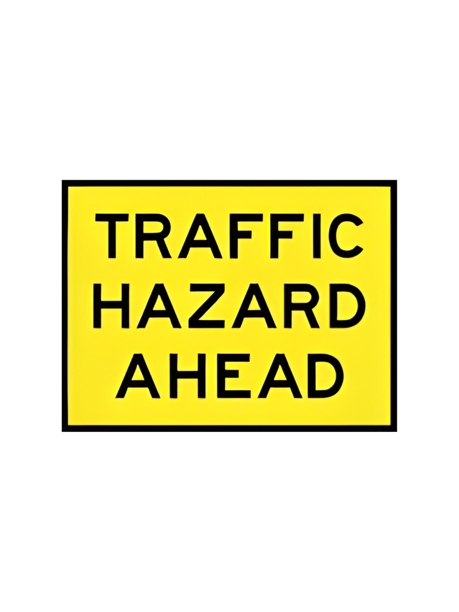 TRAFFIC HAZARD AHEAD 900x600 Corflute After Care Non Reflective (T1-10A9X6CORFSO