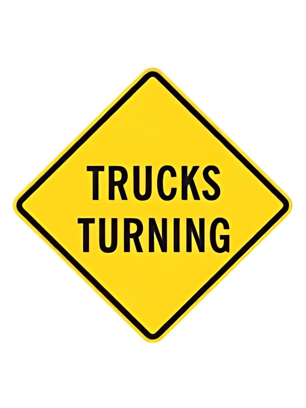 W5-205B Trucks Turning 750mm x 750mm WARNING SIGN