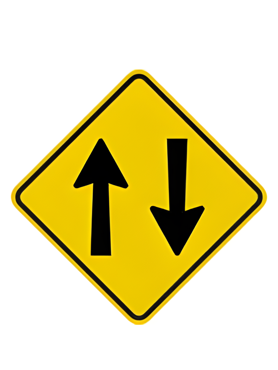 W4-11 A TWO WAY SYMBOLIC | 600 X600 WARNING SIGN