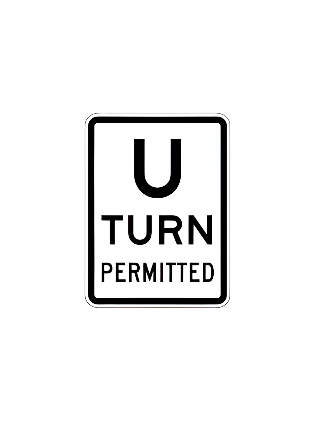 U Turn Permitted (R2-15B) 600mm x 800mm